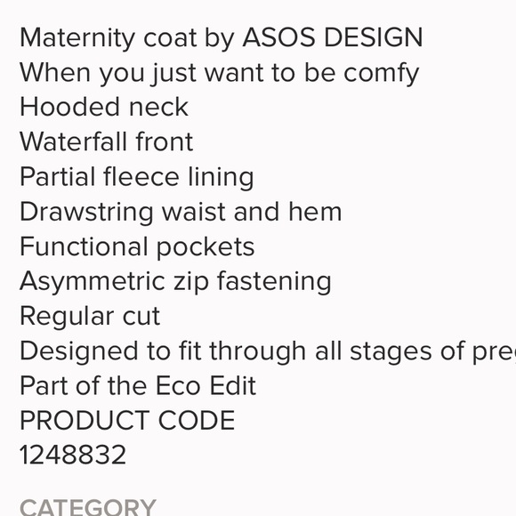 ASOS Maternity Coat baby blue - Picture 5 of 5